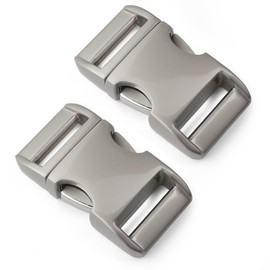 Ganzoo Alumaxx Metal Click Clasp, Set of 2, 3/4 Inches, Clip Clasp, Buckle, Buckle for Paracord Bracelets, Dog Collars, Backpack, Matte Chrome-Plated Surface, matt chrome