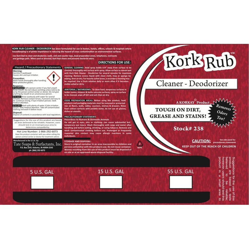 Korkay Kork Rub Cleaner Deodorizer