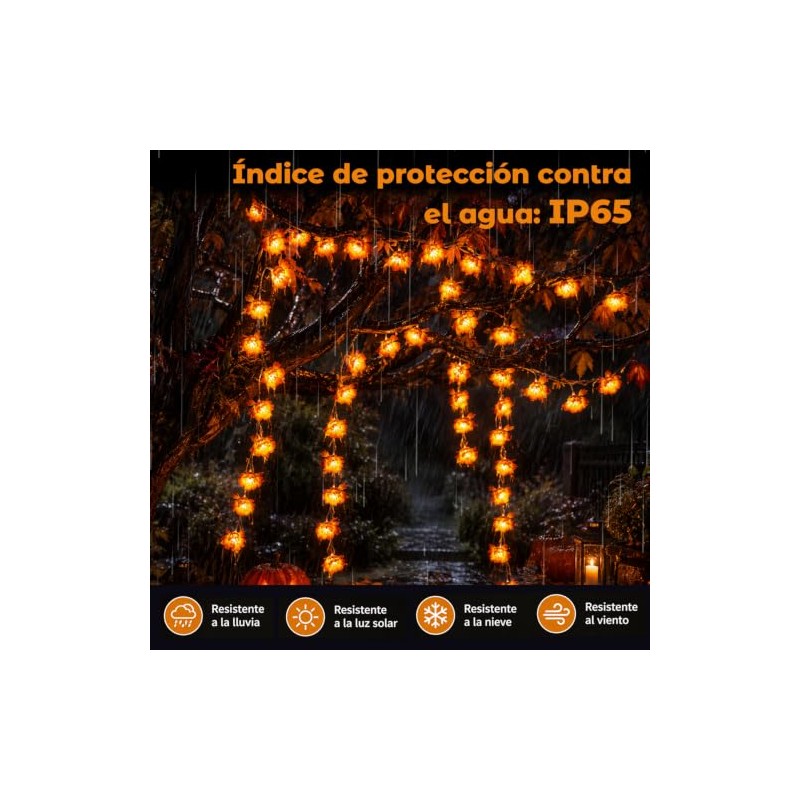 Guirnalda de Cempasúchil LED, 4.5 Metros, 30 Luces, 30 Flores