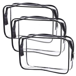 Cosywell Clear Toiletry Bag Quart Size Bag Travel Makeup Cosmetic Bag PVC Toiletries Cosmetic Pouch for Women Men 3PCS (S)