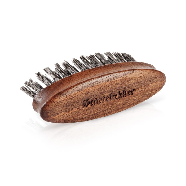 Störtebekker® Premium Beard Brush – Made in Germany – Detangles the Beard and Brings it into Shape – Prevents Itching – Sustainable BioniFil Bristles – Walnut Wood – Beard Brush