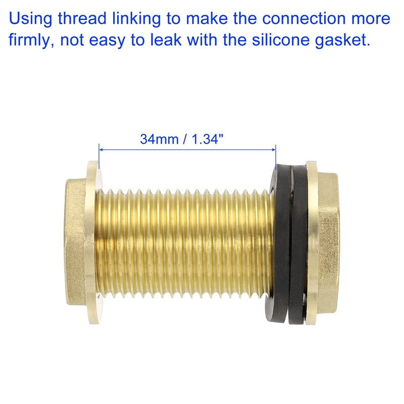M METERXITY Bulkhead Fitting - Water Tank Connector, Brass Threaded