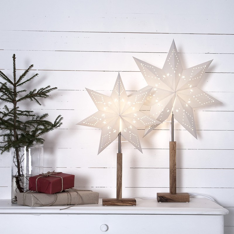 Star "Karo Mini" Material: Wood/Paper, Colour: Beige, Height: 55 x