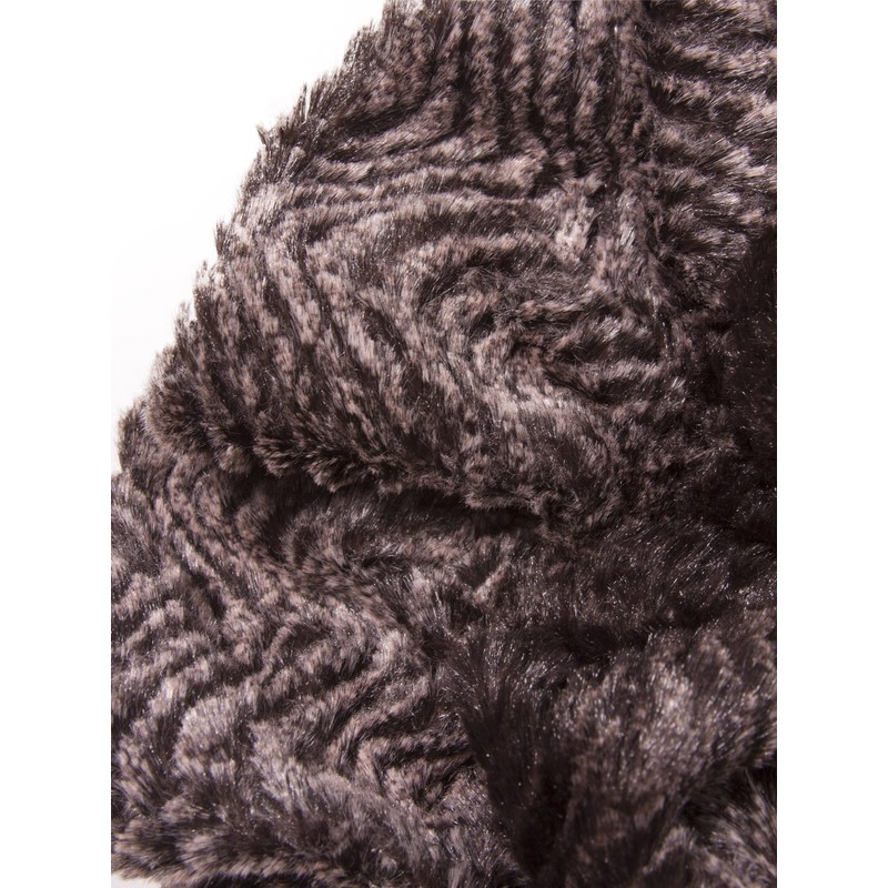 Faux Fur Stretchable Scarf Neck Warmer - Brown