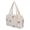 Multifunctional Baby Stroller Storage Bag Zipper Embroidery Reusable Handbag Nappy