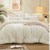 BEDELITE Queen Comforter Set, Seersucker Bedding Set 3 Pieces, Cream