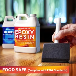 Upstart Epoxy Resin DIY Kit 1 Gallon - Clear 2 Part Epoxy Formulation for Wood Making - Casting Resin for Countertop,Table Tops, Arts and Crafts, Furniture, Made in USA