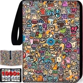 1008 Card Binder 9 Pocket, 3-Ring Trading Card Binder with 56 Page Removable Sleeves, High Storage Waterproof Trading Card Holder Collection Card Album Organizer Case for TCG Cards