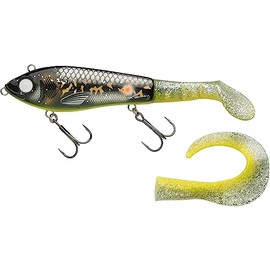 Abu Garcia Svartzonker McHybrid Hybrid Fishing Lure – Soft and Hard Hybrid Design for Freshwater and Saltwater Pike, Perch, and Trout Fishing, Eco-Friendly Materials, Ghost Walleye 16.5 cm