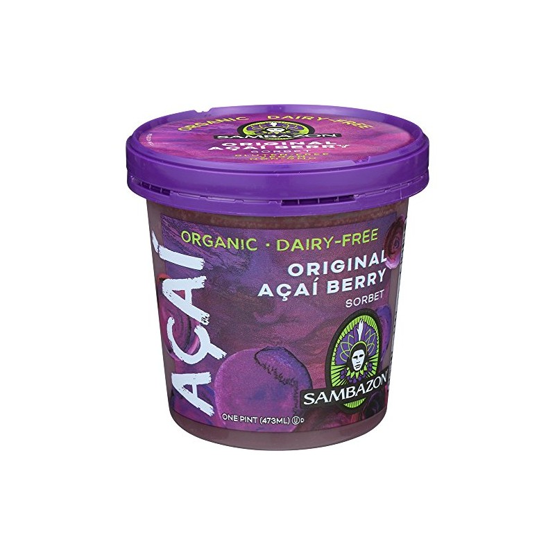Sambazon Organic Acai Sorbet, 16 Fluid Ounce -- 8 per