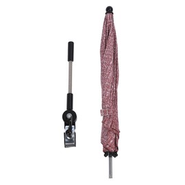 Baby Stroller Umbrella with 360 Degree Adjustable Clamp UV Protection Sun Shade Waterproof Clip On Parasol 75cm Red