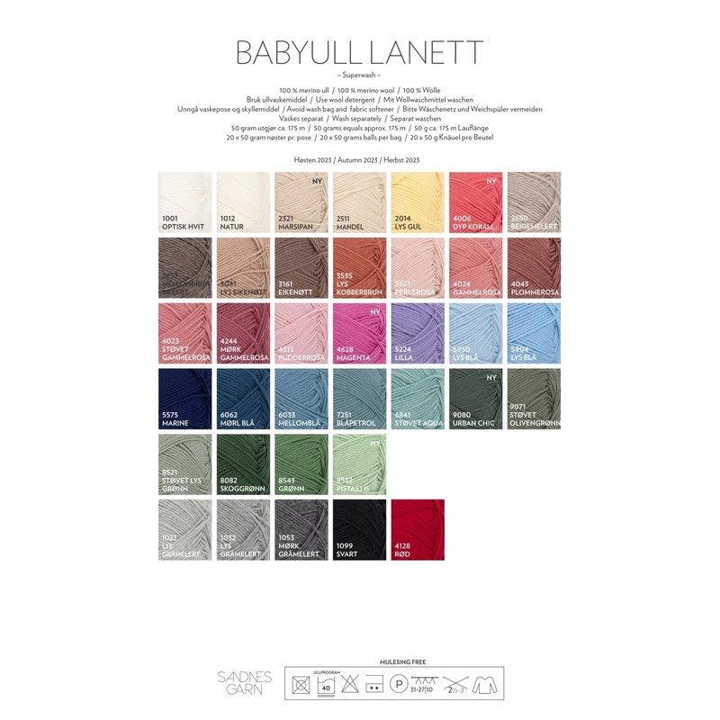 SANDNES GARN Babyull Lanett – Colour: Pistasj Is (8532) –