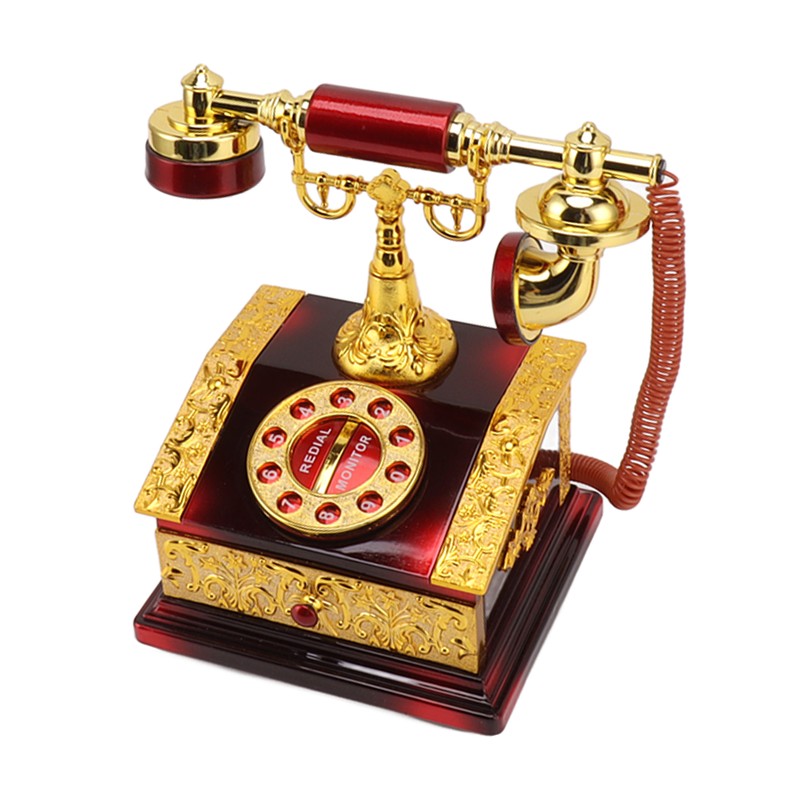Dial Telephone Shaped Music Box Exquisite Retro Music Jewelry Box