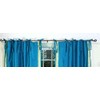 Indian Selections Turquoise Tie Top Sheer Sari Curtain/Drape/Panel - 43W
