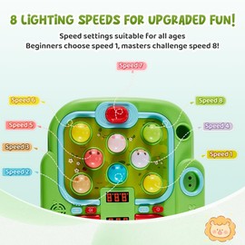 Whack A Mole Game for Toddlers, Interactive Pounding Toy for 3 Year Old Boys and Girls, Educational Whack Mole Game for Kids with Sound and Light, Gifts for Ages 3+, 2 Hammers & 5 Modes