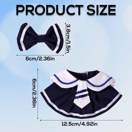 Lyreh Doll Clothes Set, Cute Navy Plush Outfit with Bow Knot Birthday Gift Plush Dress Accessories for 6.7in Doll Only Include Clothes