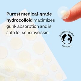 Peach Slices Puntos de acné | Parche transparente hidrocoloide para espinillas y brotes | Trata, drena y encoge imperfecciones | Vegano y libre de cru