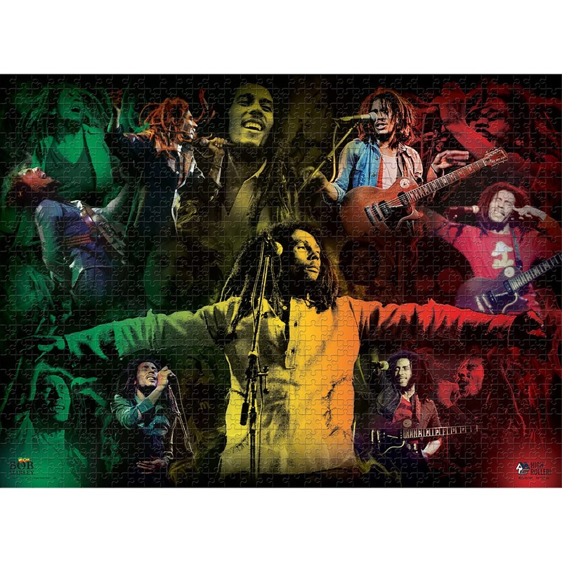 High Roller Games Bob Marley: 1000 Piece Collage Jigsaw Puzzle,