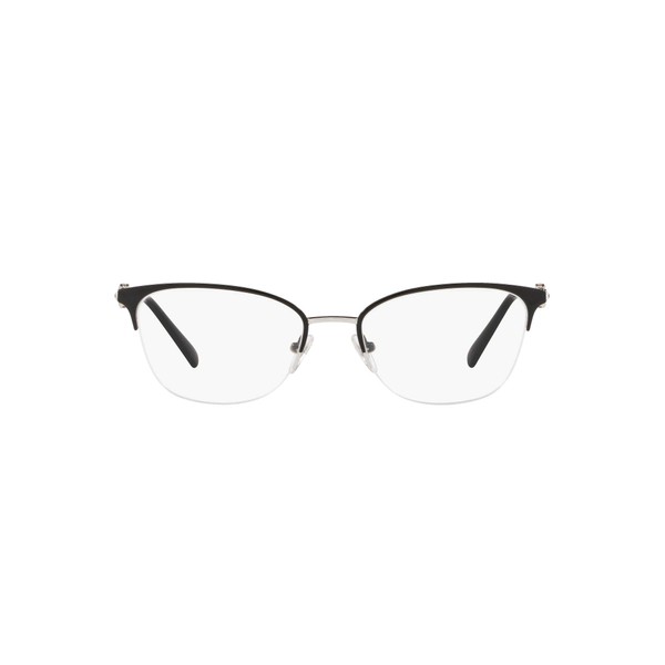 Vogue Eyewear Vo4095b - Marco rectangular para gafas graduadas para mujer, Parte superior negro/plateado/lente demo, 53 mm
