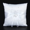 MAGICLULU Double Heart Ring Pillow 18x18cm Satin Ribbon Bridal Wedding
