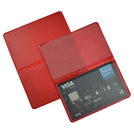orgaexpert EC Card Case for 2 Cards 119 x 94 mm ID Card Case Business Card Case Protective Cover Bus Train Ticket Vaccination Card Red, red, Classic