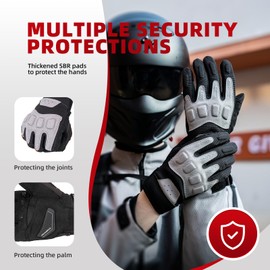 ROCKBROS Mens Cycling Gloves Touchscreen Full Finger Running Gloves MTB Shock-Absorbing Non-Slip Winter Autumn Outdoor Cycling Climbing Hiking Mitts, S-XXL