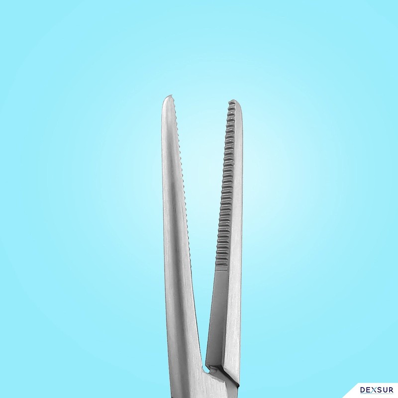 DEXSUR Precision Kelly Hemostat Forceps Locking Tweezers Clamp, Silver, Straight