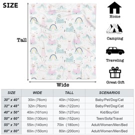 Llama Alpaca Baby Throw Blanket for Girls, Soft Cozy Cute Rainbow Llama Alpaca Theme Plush Flannel Crib Blanket for Nursery, 30x40 inch Alpaca Fleece Blanket for Boys Couch Newborn Toddler Kids Gift
