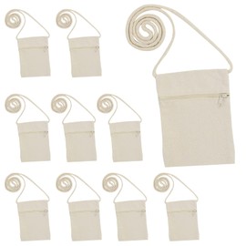 JVHLOV Pack of 10 fabric bags for painting, fabric bag, tote bag, jute bag, natural pharmacist bag, for medication for painting, beige