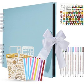 KASZOO Photo Album, DIY Photo Album, 80 Pages, Can Be Used as a Graduation Gift, Birthday Gift, Wedding Anniversary Gift, Valentine's Day Gift, Azure Blue