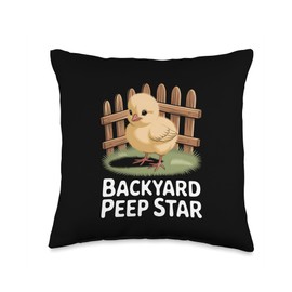 Baby Chicks in Backyards Coops Gardens Eggs Farm Rural Life Throw Pillow