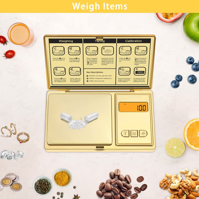 GRAM PRES Digital Pocket Scale 300g/0.01g Accuracy，Small Jewelry Coin Powder