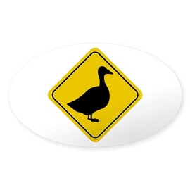 CafePress Goose Crossing Sign Oval Sticker Oval Car Bumper Sticker