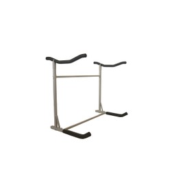 SPAREHAND Cascade Standard Dual Storage Rack - TF-104 Heavy Duty 2-Tier Kayak Freestanding Stand - Maximum 120 Lbs Capacity for 2 Kayaks & SUPs – Ideal for Both Indoor & Outdoor Display, Pebble Silver