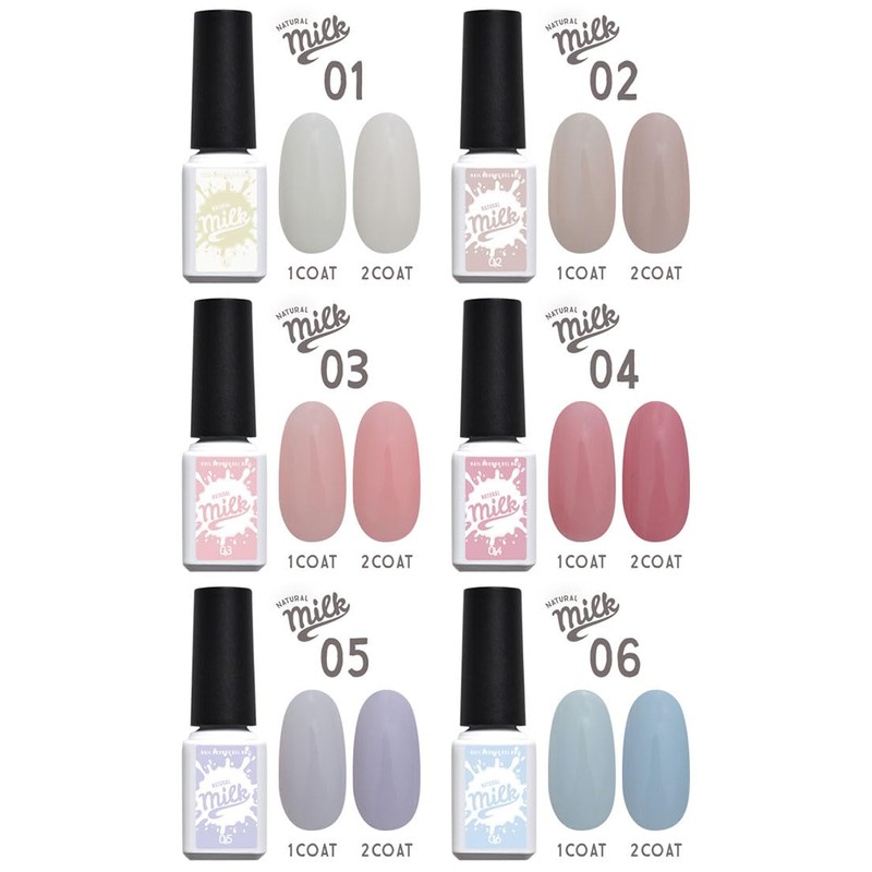Natural Milk Gel Nails, Natural Milk, Milky White Pastel, Pastel