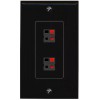 Wallplate City 2 Port Black Decorative Jack Passthrough Keystone 2 SPEAKER Wall Plate