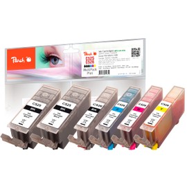 Peach PI100-141 Combi Pack Plus Cartridge with Chip XL-Yield for Canon CLI-526, PGI-525