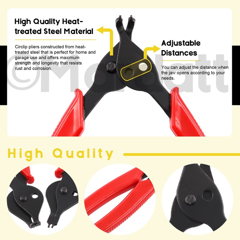 Mardatt 225Pcs Snap Ring Pliers Set Includes Straight & Bent