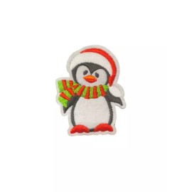 Christmas Penguin Holiday Patch, Iron On/Sew On