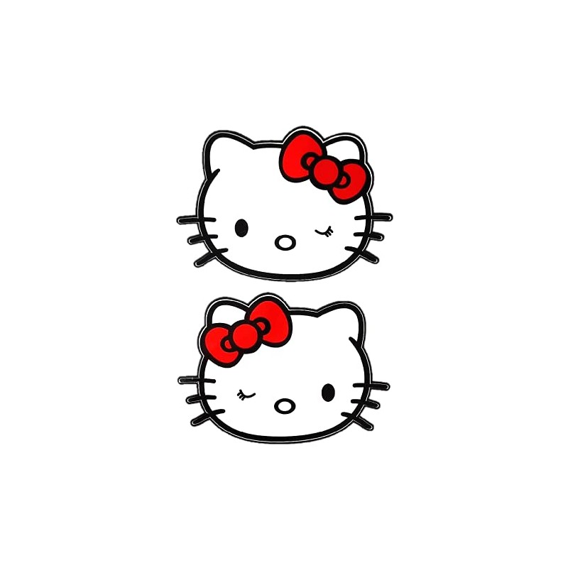 2 pegatinas para espejo de gato, color blanco impreso, calcomanías