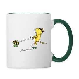Spreadshirt Janosch Tiger on Roller Skates Cup Two-Tone One Size White/Dark Green