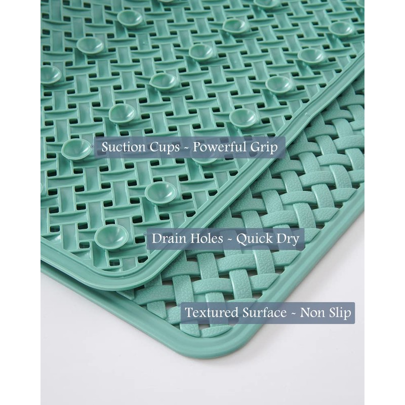 PADOOR Bathtub-Mat Non Slip with Suction Cups and Drain Holes,
