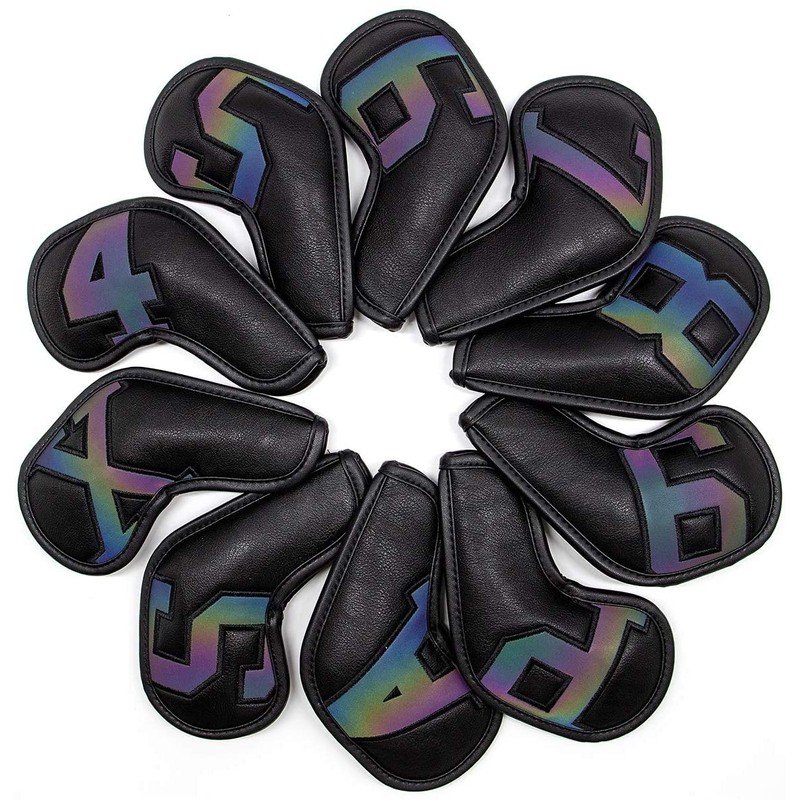 10pcs Number Synthetic Leather Golf Iron Covers Head Covers Club