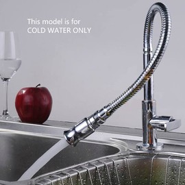 VANRA™ 水道蛇口 キッチン水栓 蛇口単水栓 任意の角度回転可能 単一冷たい水ホース付き 台所 洗面 キッチン