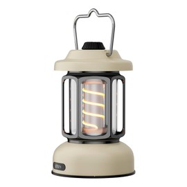 PINSAI Small LED Camping Lantern,Rechargeable Retro Warm Camp Light,Battery Powered Hanging Vintage Lamp,Portable Waterpoor Outdoor Tent Bulb, Emergency Lighting for Power Failure,Outages