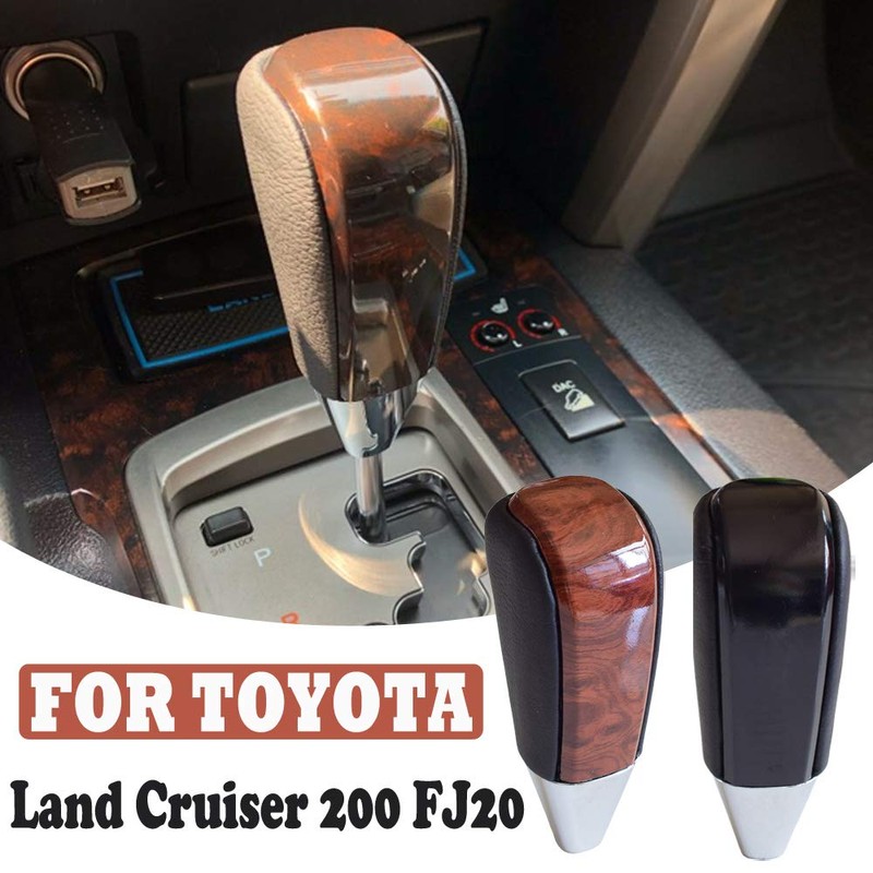 Kakulkomen Automatic Leather Wood Gear Shift Knob for Toyota Land