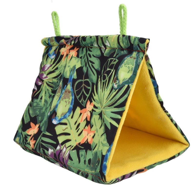 Topyond Pet Bird Nest Hammock,Triangle Shade Parrot Hut Tent,Hanging Bird
