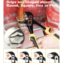 DOWELL Pliers Set 4-Pieces 8-Inch Combination Pliers Locking Pliers Adjustable Wrench 10-Inch Groove Joint Pliers Maintenance Tool Kit with Tool Pouch