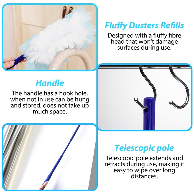 30PCS Fluffy Dusters Refills Compatible with FLASH Dusters, Microfiber Fluffy