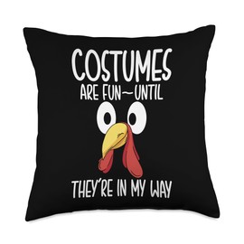 Costumes Are Fun Until Turkey Trot Running Thanksgiving Throw Pillow
